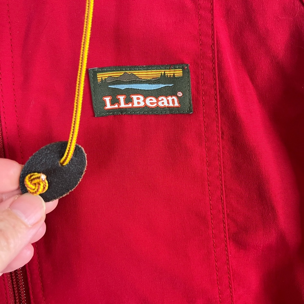 L.L. Bean Anorak Pullover Jacket Men’s Small Red Blue Hooded Windbreaker Outdoor - Picture 2 of 6